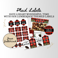 Plaid Lumberjack Bear Food Label Printables