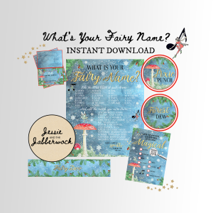 Winter What's your Fairy Name Party Printable set