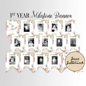 Vintage Fairy First Year Photo Banner Printable