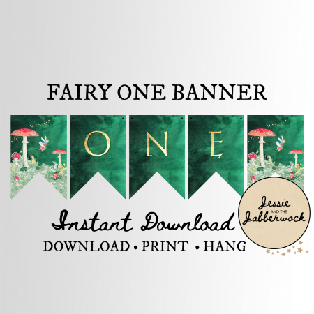 Fairy First Birthday ONE Banner Fairy First Birthday ONE Banner