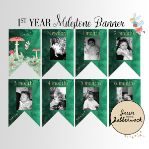 Fairy First Year Photo Banner Printable