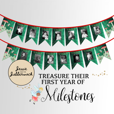 Fairy First Year Photo Banner Printable Fairy First Year Photo Banner Printable