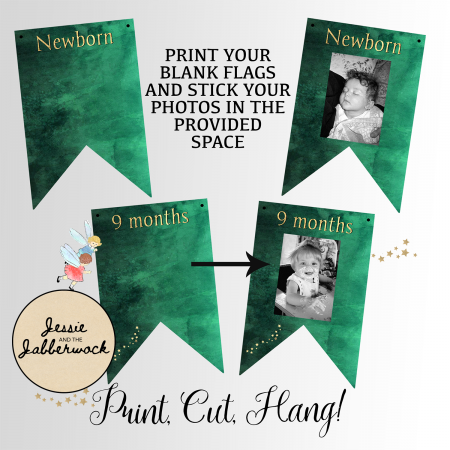 Fairy First Year Photo Banner Printable Fairy First Year Photo Banner Printable