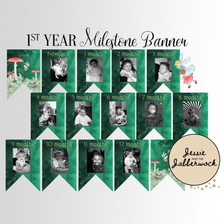Fairy First Year Photo Banner Printable Fairy First Year Photo Banner Printable