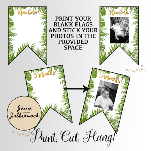 Wild Jungle First Year Photo Banner Printable
