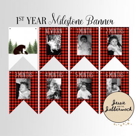 Bear First Year Photo Banner Printable Bear First Year Photo Banner Printable