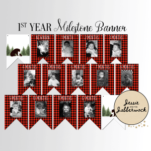 Bear First Year Photo Banner Printable