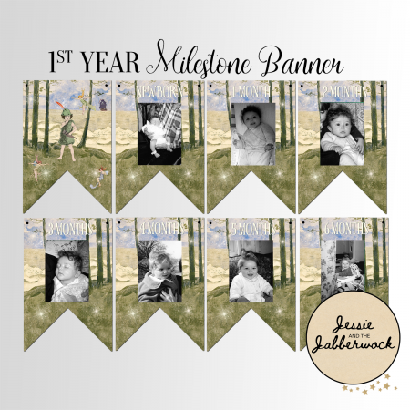 First Year Peter Pan Photo Banner Printable First Year Peter Pan Photo Banner Printable