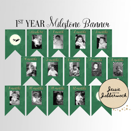 Neverland First Year Photo Banner Printable Neverland First Year Photo Banner Printable