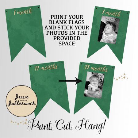 Neverland First Year Photo Banner Printable Neverland First Year Photo Banner Printable