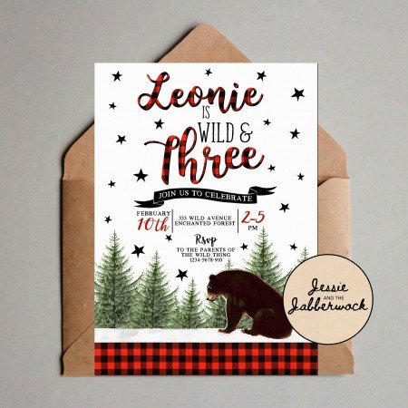 Wild & Three Brown Bear Invite Wild & Three Brown Bear Invite