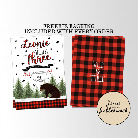 Wild & Three Brown Bear Invite Wild & Three Brown Bear Invite