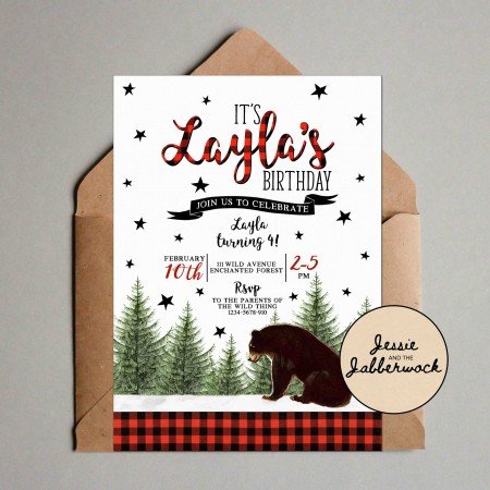 Winter Wonderland Brown Bear Invite Winter Wonderland Brown Bear Invite