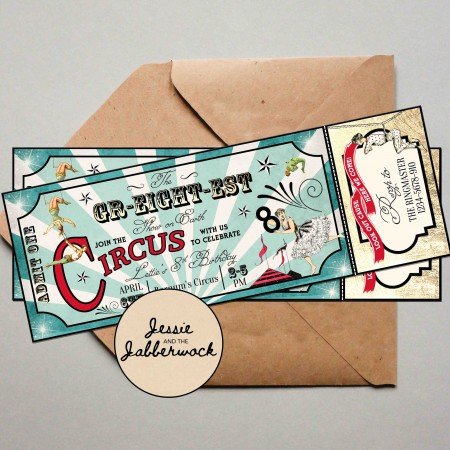 Gr-EIGHT-est Show Circus Ticket Invite Gr-EIGHT-est Show Circus Ticket Invite