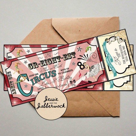 Gr-EIGHT-est Show Circus Ticket Invite Gr-EIGHT-est Show Circus Ticket Invite