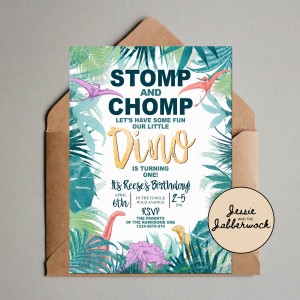 First Birthday Dino Invite