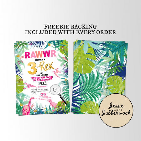 Pink 3-Rex Invite Pink 3-Rex Invite