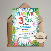 Rainbow 3-Rex Invite