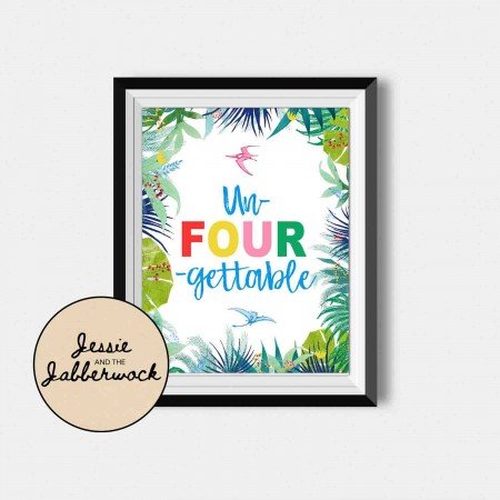 Rainbow Dino-Four Invite Rainbow Dino-Four Invite