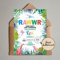Rainbow Dinosaur Invite