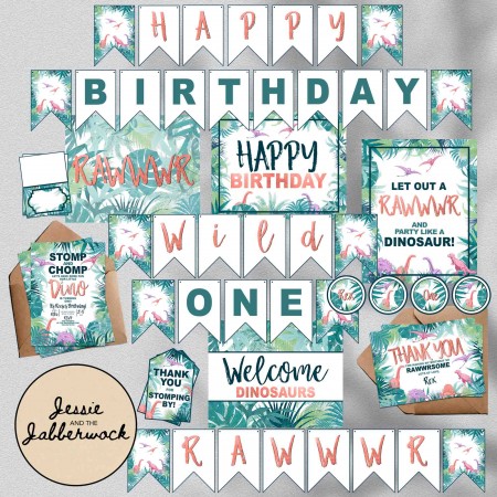 First Birthday Dino Invite First Birthday Dino Invite