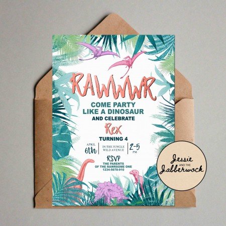 Dinosaur Invite Dinosaur Invite