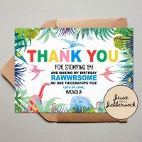 Rainbow Dinosaur Thank you Note