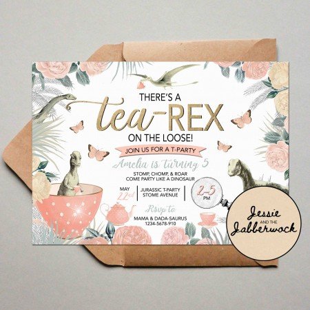 Tea-Rex Tea Party Invite Tea-Rex Tea Party Invite