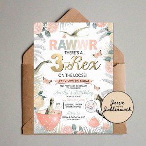 3-Rex Tea-Rex Tea Party Invite
