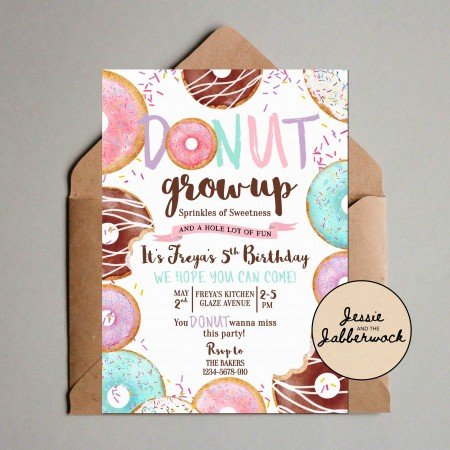 Donut Grow Up Invite Donut Grow Up Invite