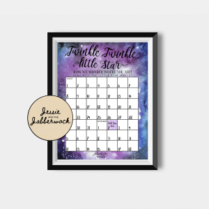 Purple Little Star Due Date Calendar