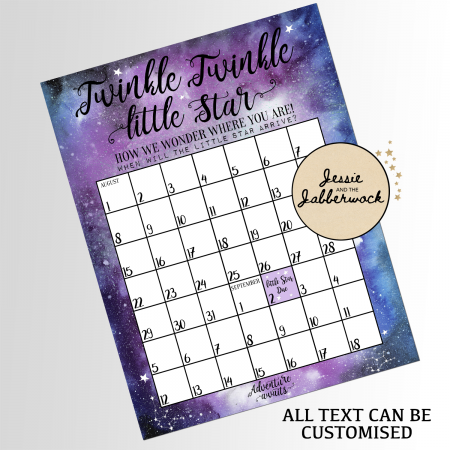 Purple Little Star Due Date Calendar Purple Little Star Due Date Calendar
