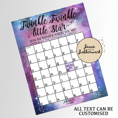 Pink and Blue Due Date Calendar Pink and Blue Due Date Calendar