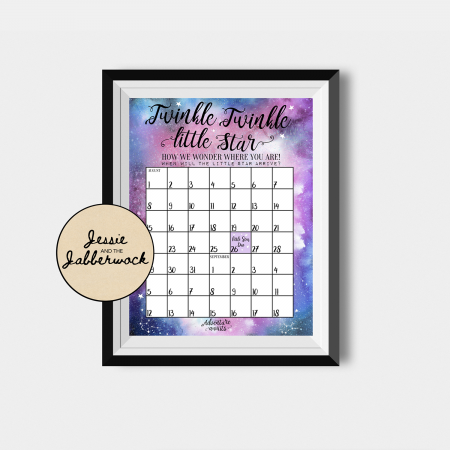 Pink and Blue Due Date Calendar Pink and Blue Due Date Calendar