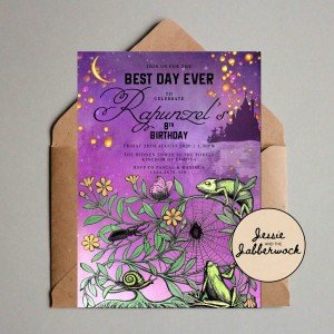 Rapunzel Chameleon Invite