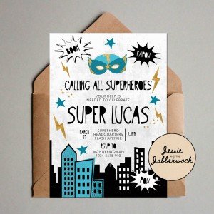 Superhero Comic Book Invite
