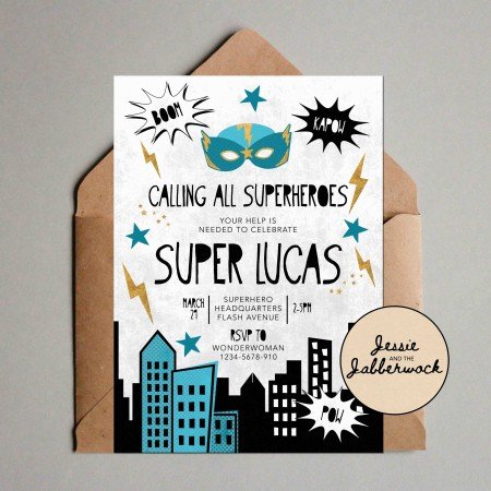 Superhero Comic Book Invite Superhero Comic Book Invite