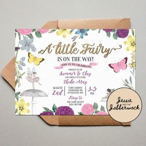 Floral Fairy Baby Shower Invite