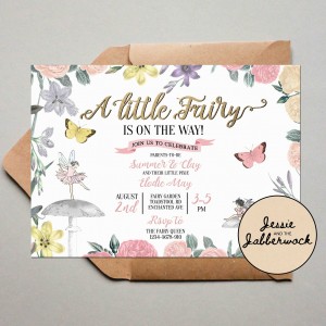 Vintage Fairy Baby Shower Invite