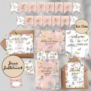 Vintage Fairy Baby Shower Set