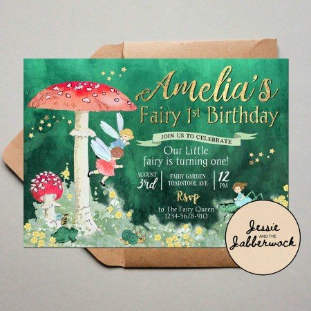Fairy 1st Birthday Invite Fairy 1st Birthday Invite