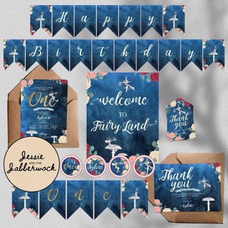 1st Birthday Rose Fairy Invite 1st Birthday Rose Fairy Invite
