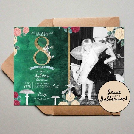 Rose Fairy Photo Invite Rose Fairy Photo Invite