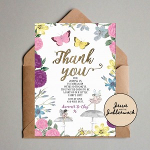 Fairy Baby Thank you Note
