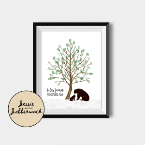 Bear Fingerprint Tree Guestbook 