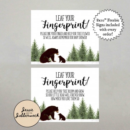Bear Fingerprint Tree Guestbook Bear Fingerprint Tree Guestbook