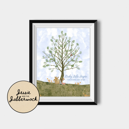 Blue Teddy Bear Picnic Fingerprint Tree Guestbook Blue Teddy Bear Picnic Fingerprint Tree Guestbook