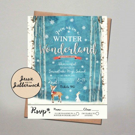 Winter Wonderland Tear Away Flyer Invite Winter Wonderland Tear Away Flyer Invite