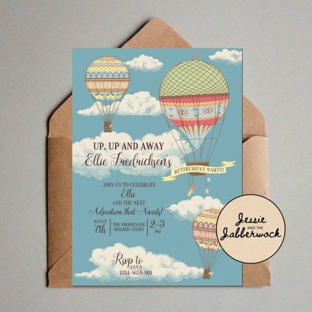 Hot Air Balloon Retirement Invite Hot Air Balloon Retirement Invite