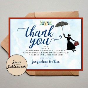 Practically Perfect Baby Thank you Note